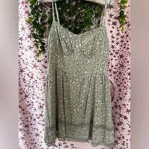 Hollister Olive Green Floral Lace-Trim Camisole